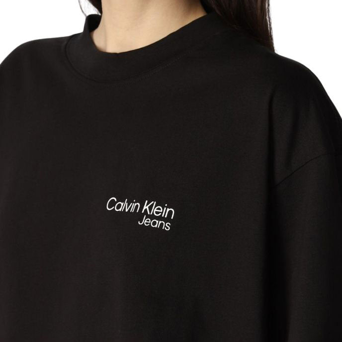 Back Urban Logo Cotton T-Shirt - Black