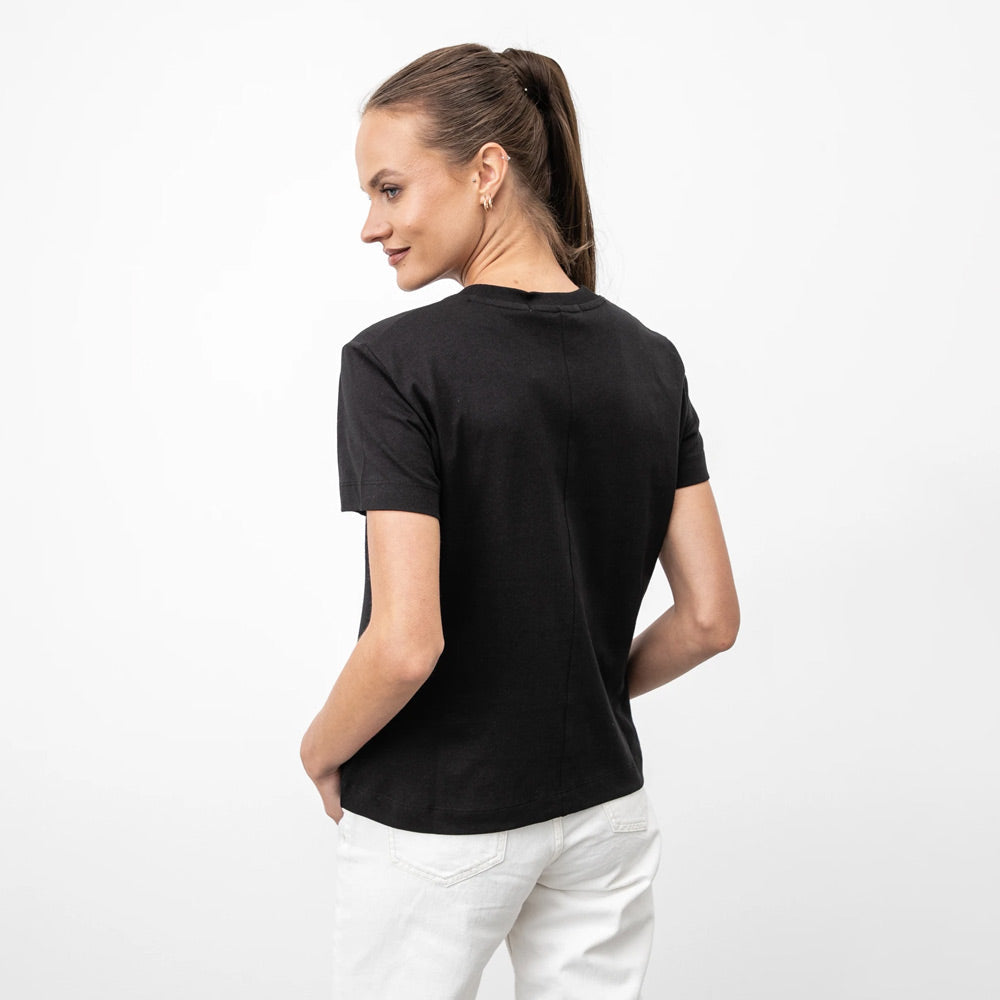 Badge Seaming T-Shirt - Black