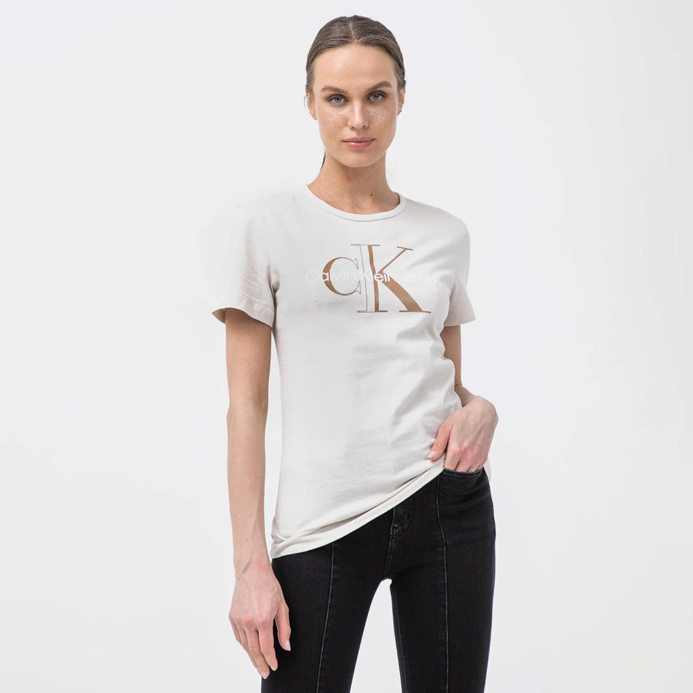 Glossy Monogram Slim T-Shirt - Off White