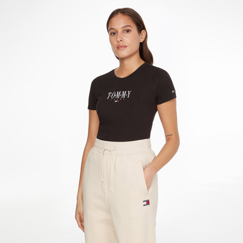 Essential Skinny Logo T-Shirt - BLACK